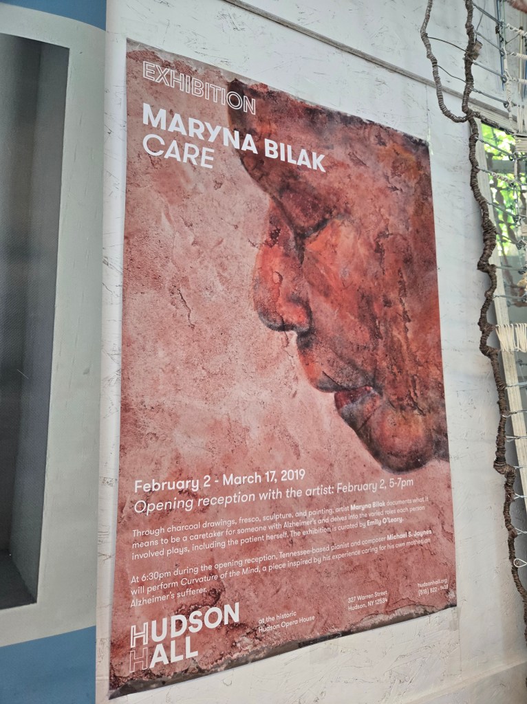 Maryna Bilak caregiving-themed artwork on display during Hudson Open Studios